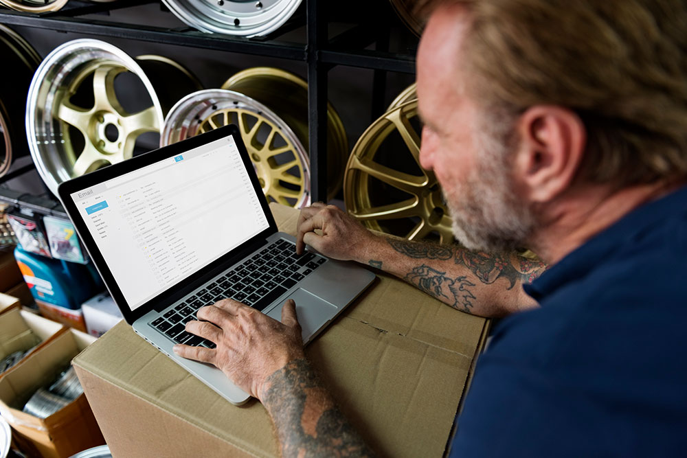 Man Working On Laptop